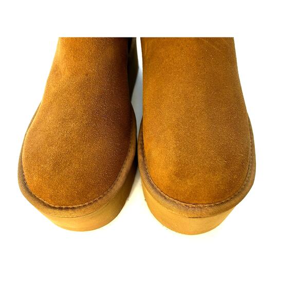 UGG Classic Ultra Mini Platform Chestnut Size 9 Boots 1135092 Booties Wool - Picture 7 of 10